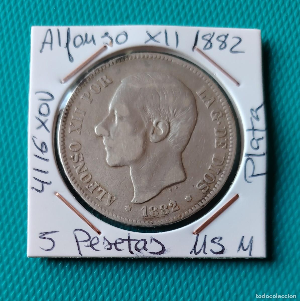 Monedas de Espa&ntilde;a: MONEDA DE ESPA&Ntilde;A - 5 PESETAS DE PLATA - ALFONSO XII 1882 MS M - 4116XOV
