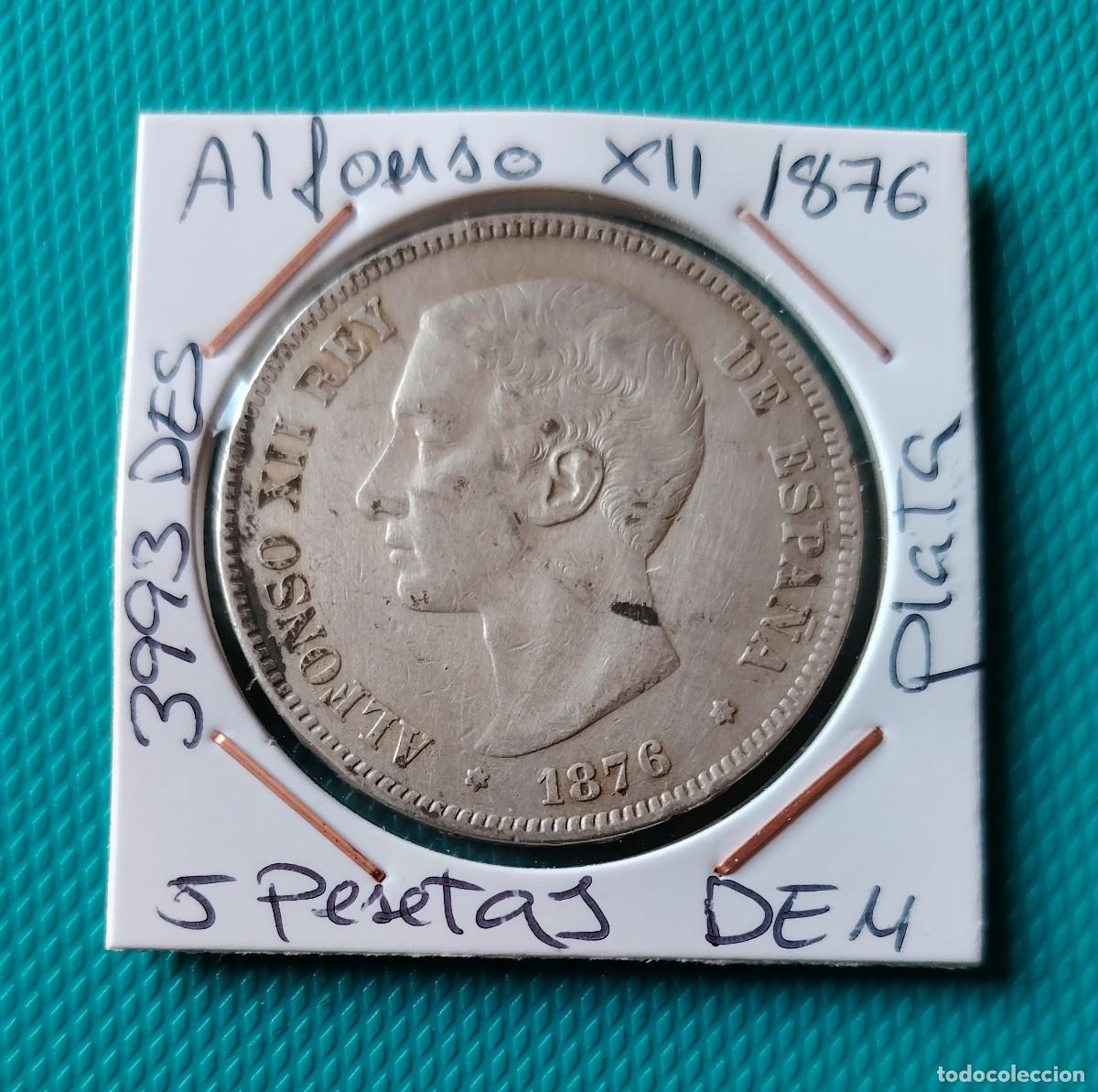 Monedas de Espa&ntilde;a: MONEDA DE ESPA&Ntilde;A - 5 PESETAS DE PLATA - ALFONSO XII 1876 DE M - 3993DES