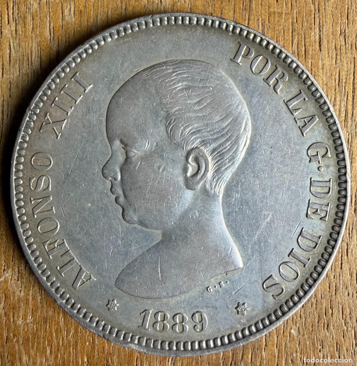 Monedas de Espa&ntilde;a: Espa&ntilde;a. Alfonso XIII. 5 pesetas 1889 *89