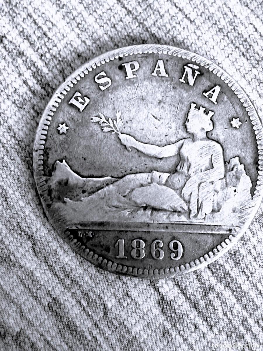 Monedas de Espa&ntilde;a: Moneda, Espa&ntilde;a (Gobierno Provisional). Plata, 1869. 2 pesetas