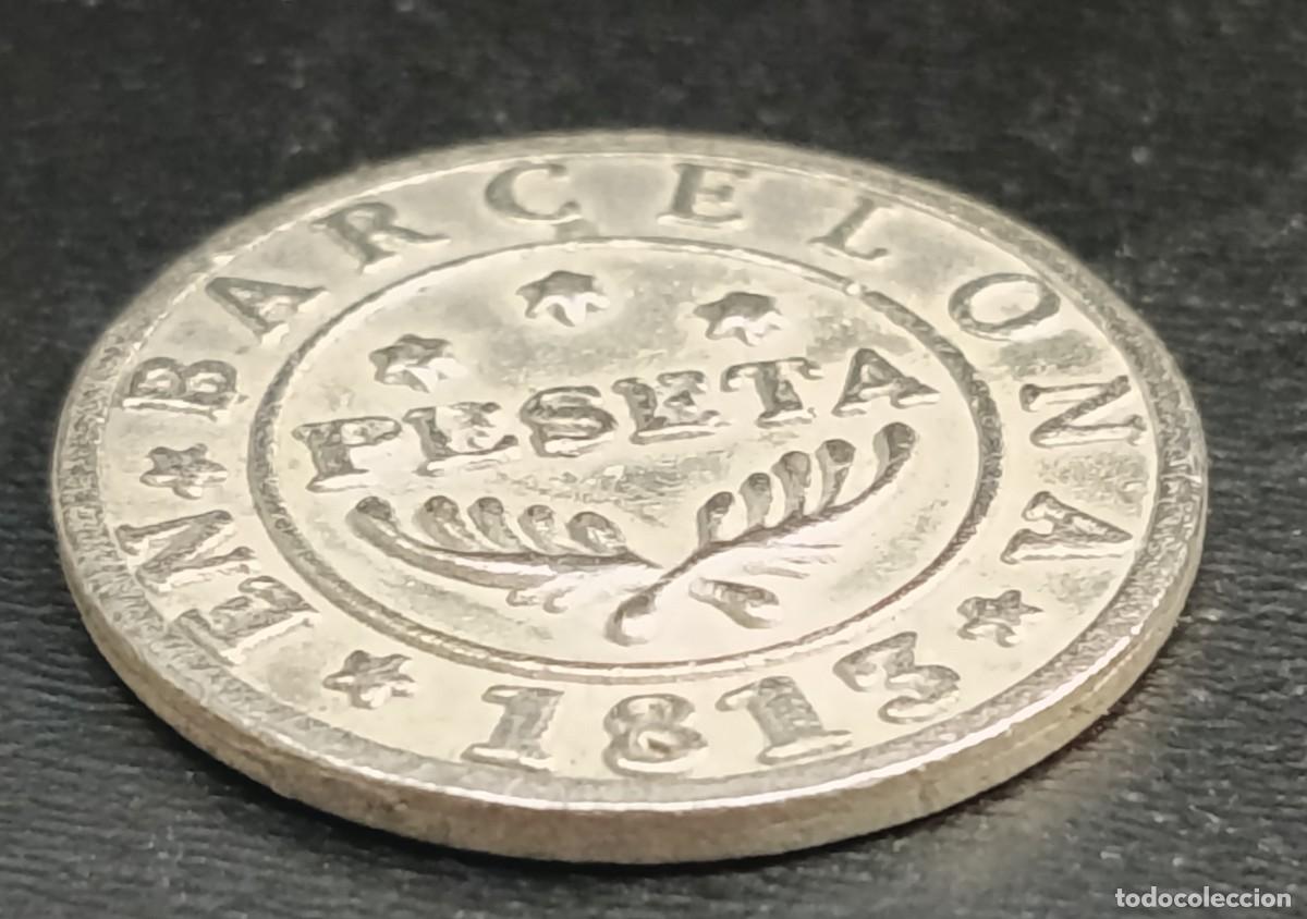 Monedas de Espa&ntilde;a: Moneda de Barcelona de 1 peseta 1813 - Foto 1