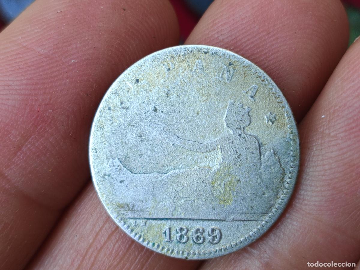 Monedas de Espa&ntilde;a: Una peseta de plata de 1869 Espa&ntilde;a