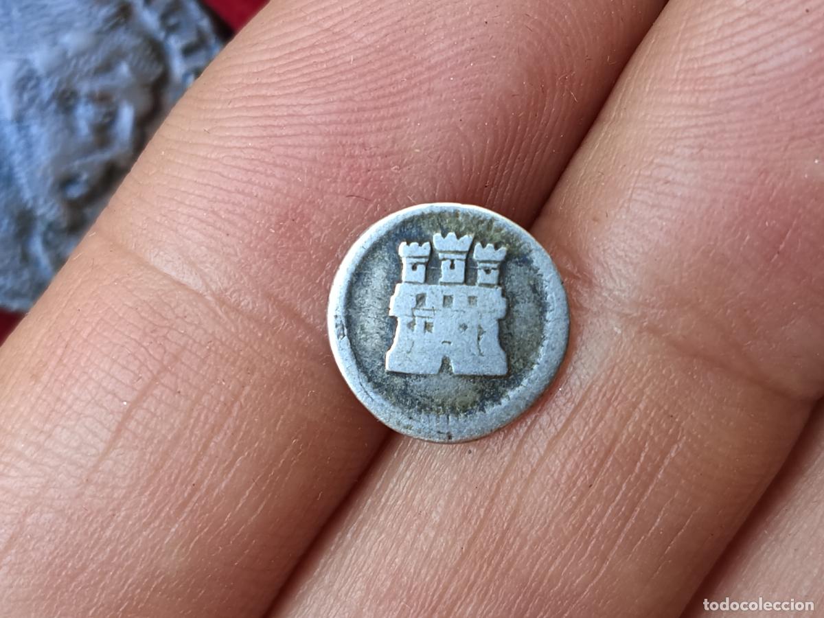 Monedas de Espa&ntilde;a: 1/4, cuarto. Cuartillo de real de plata. Raro. Santa F&eacute; de Nuevo Reino