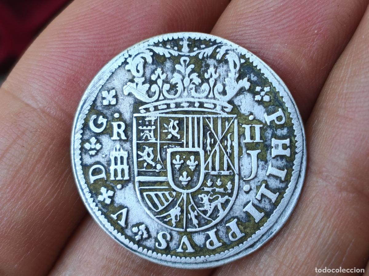 Monedas de Espa&ntilde;a: Excelente 2 Reales de plata de 1718 Segovia
