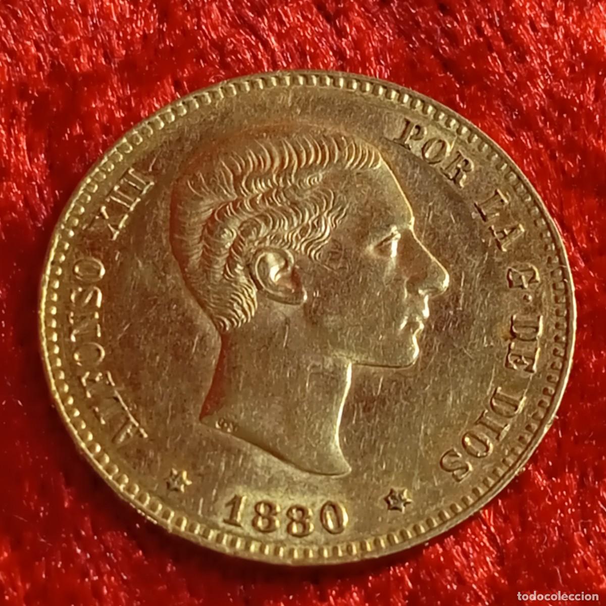 Monedas de Espa&ntilde;a: MONEDA ORO - ALFONSO XII - 1880 - ESTRELLA 80 - 25 PESETAS - MBC+ - 8 G - INVERSI&Oacute;N / 45