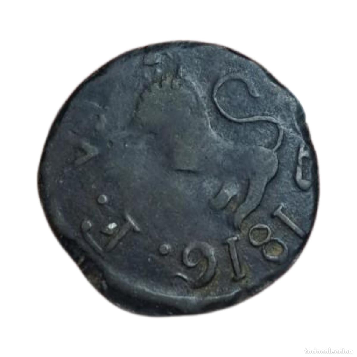 Moedas de Espanha: NT/ ESCASO 1/2 REAL FERNANDO VII 1816 GUAYANA (E402)