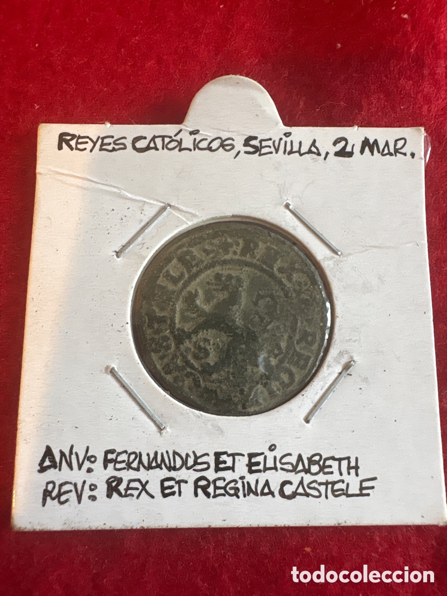 Moedas de Espanha: Moneda 2 maraved&iacute;es Reyes Cat&oacute;licos, Sevilla (A1)