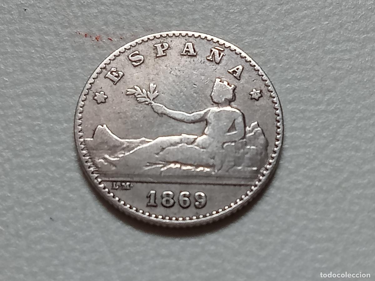 Monedas de Espa&ntilde;a: GOBIERNO PROVISIONAL 50 C&Eacute;NTIMOS PLATA 1869 *(X-9) SNM BC+/MBC-