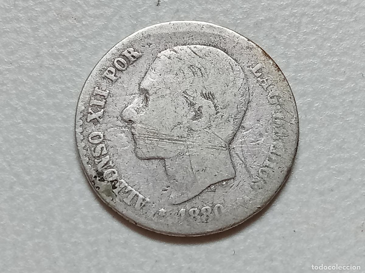 Monedas de Espa&ntilde;a: ALFONSO XII 50 C&Eacute;NTIMOS PLATA 1880 *(X-X) MSM BC