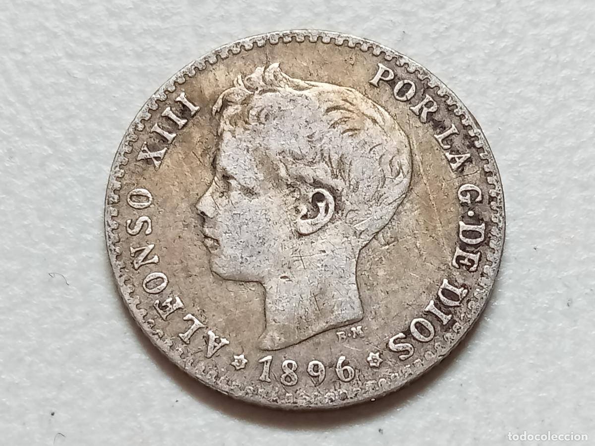 Monedas de Espa&ntilde;a: ALFONSO XIII 50 C&Eacute;NTIMOS PLATA 1896 *(9-6) PGV MBC- MUY ESCASA