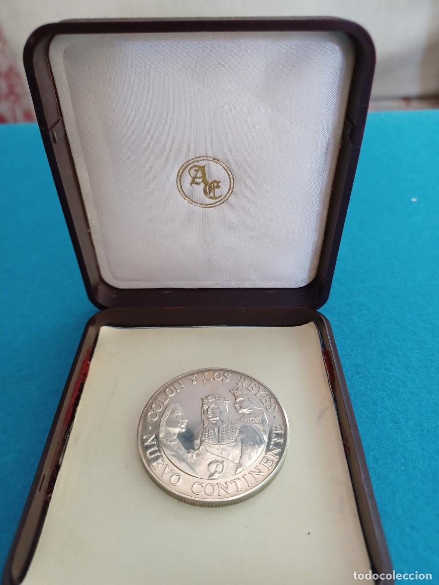 Monedas de Espa&ntilde;a: Moneda una onza plata 500 aniversario 1492 - 1992 Nuevo Continente Col&oacute;n y los Reyes Cat&oacute;licos