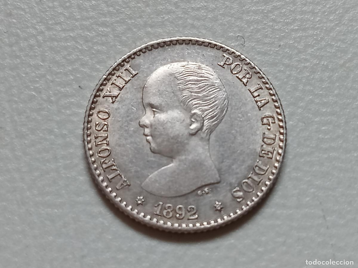 Monedas de Espa&ntilde;a: ALFONSO XIII 50 C&Eacute;NTIMOS PLATA 1892 *(9-2) PGM SC-