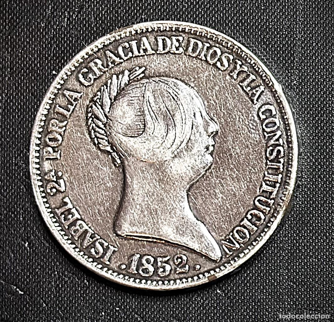 Monedas de Espa&ntilde;a: ESPA&Ntilde;A- moneda de 20 reales de plata 900. mil - a&ntilde;o 1852 - ver fotos