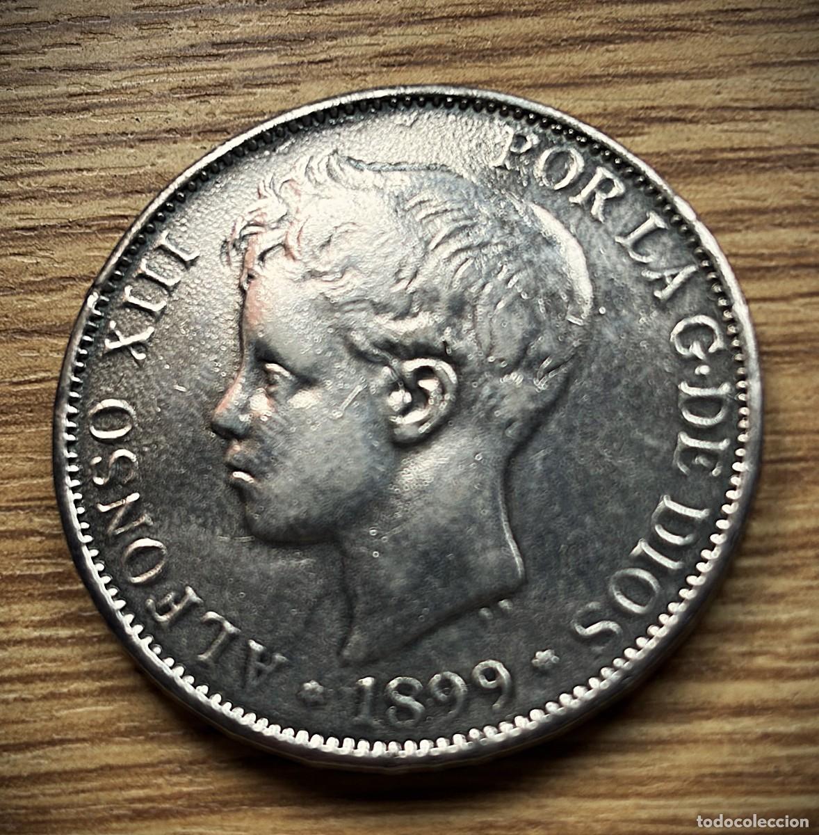 Monedas de Espa&ntilde;a: ESPA&Ntilde;A- moneda de 5 pts de plata 900. mil - a&ntilde;o 1899 - ver fotos