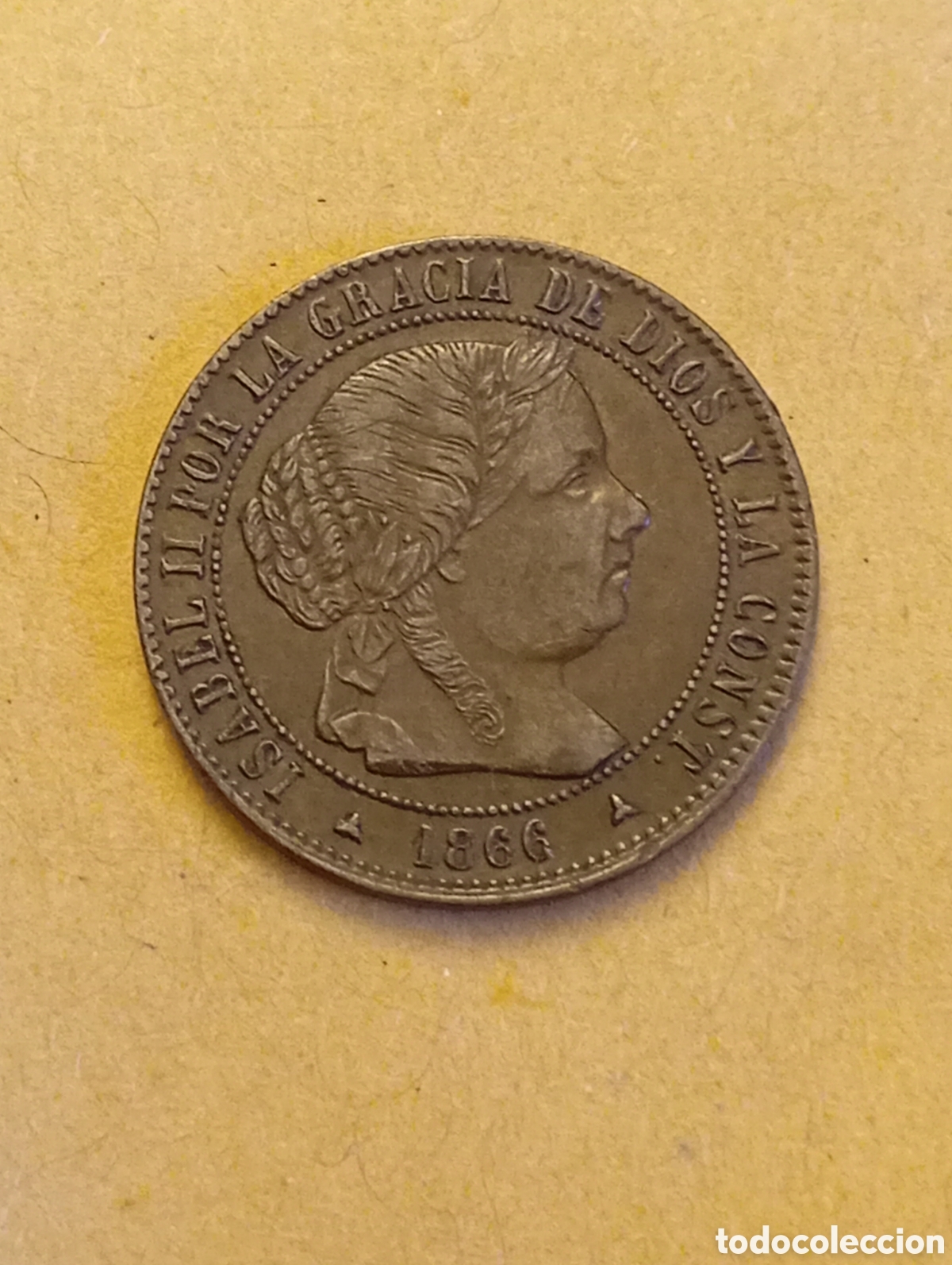 Monedas de Espa&ntilde;a: Moneda de 1/2 c&eacute;ntimo de Escudo de 1866.