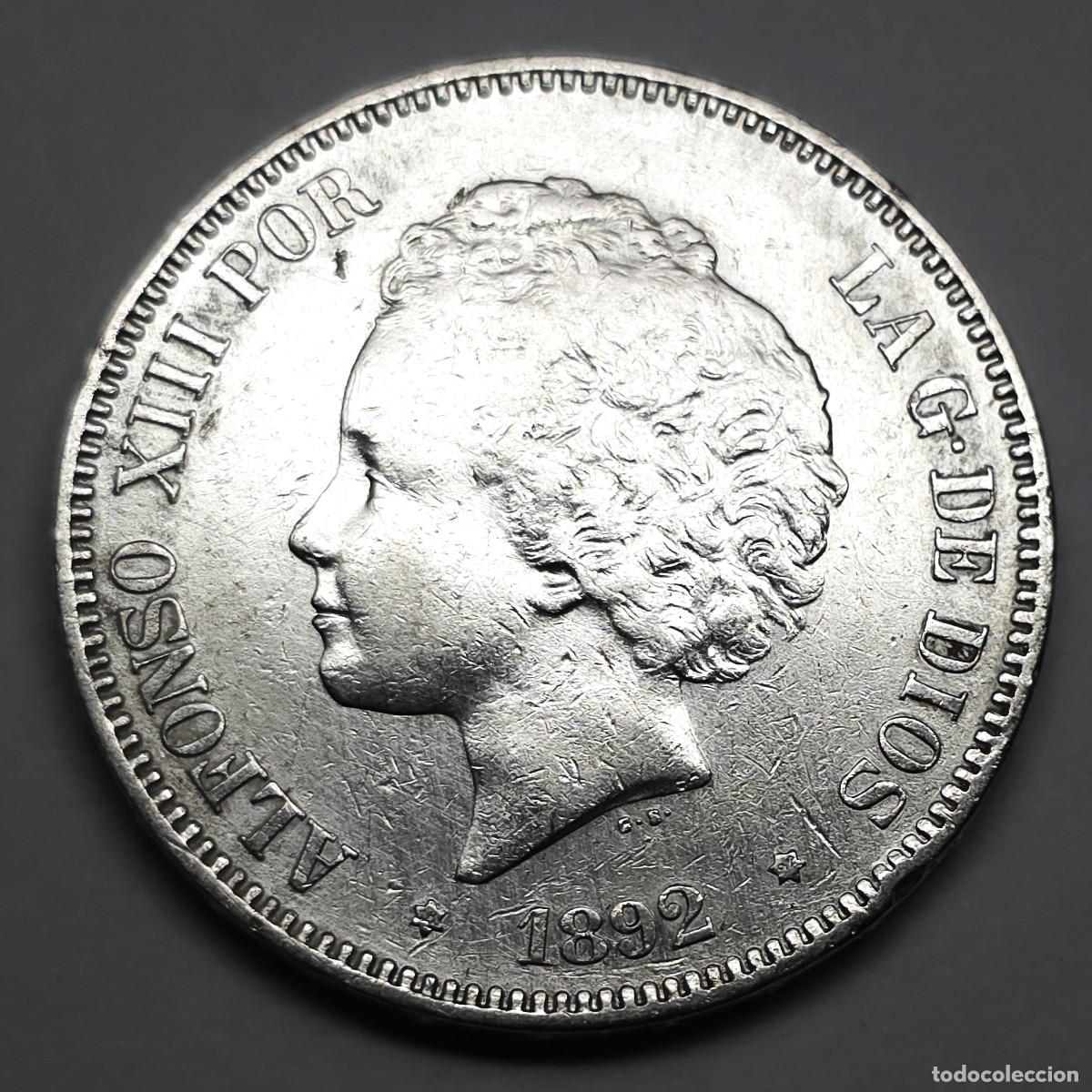 Monedas de Espa&ntilde;a: MONEDA DE PLATA ESPA&Ntilde;A ALFONSO XIII 1892 *18-92*