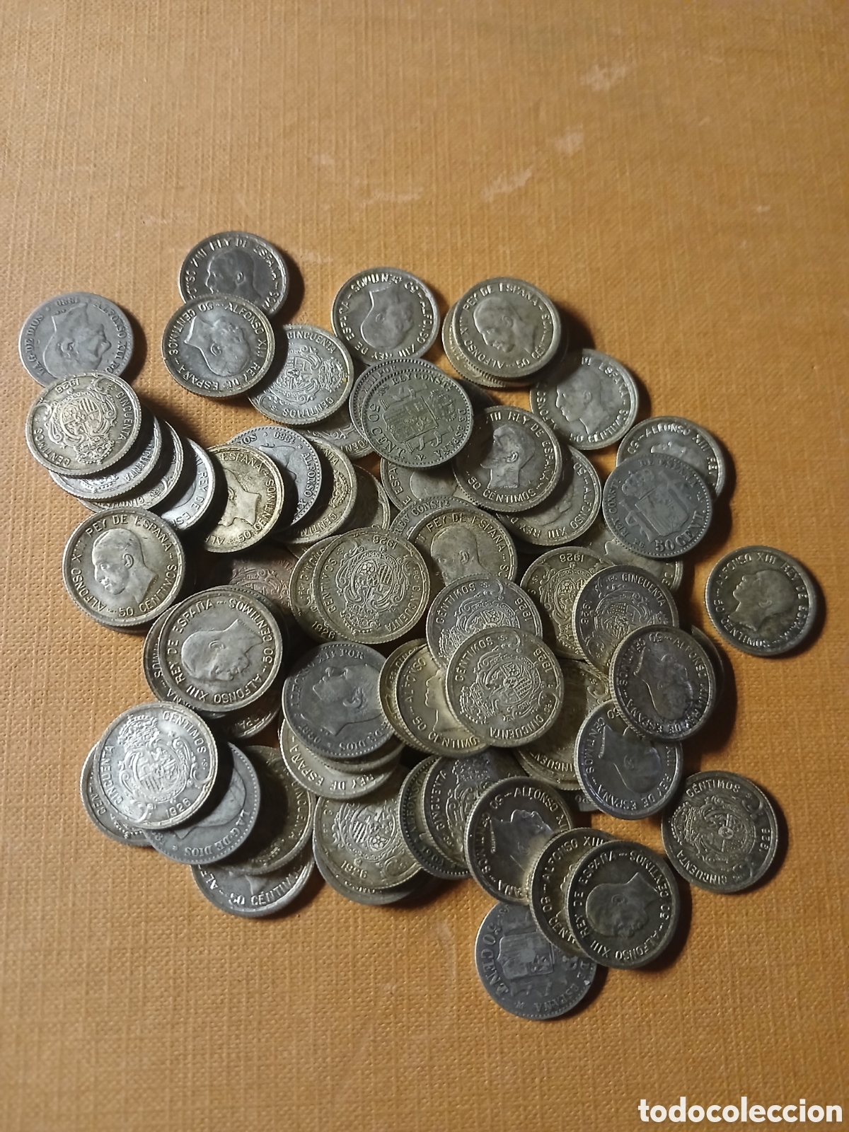 Monedas de Espa&ntilde;a: LOTE, 74 MONEDAS DE PLATA ALFONSO XIII 50 CENTIMOS.