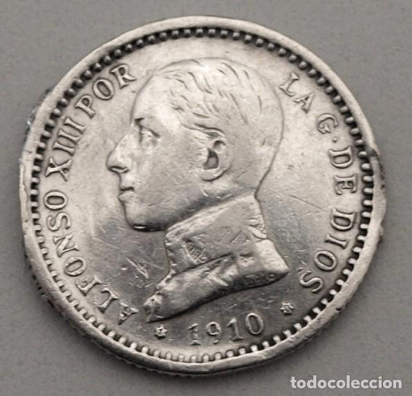 Monedas de Espa&ntilde;a: MONEDA DE PLATA DE 50 CENTIMOS ALFONSO XIII 1910. *1-0. PC-V. VER FOTOS Y DESCRIPCION