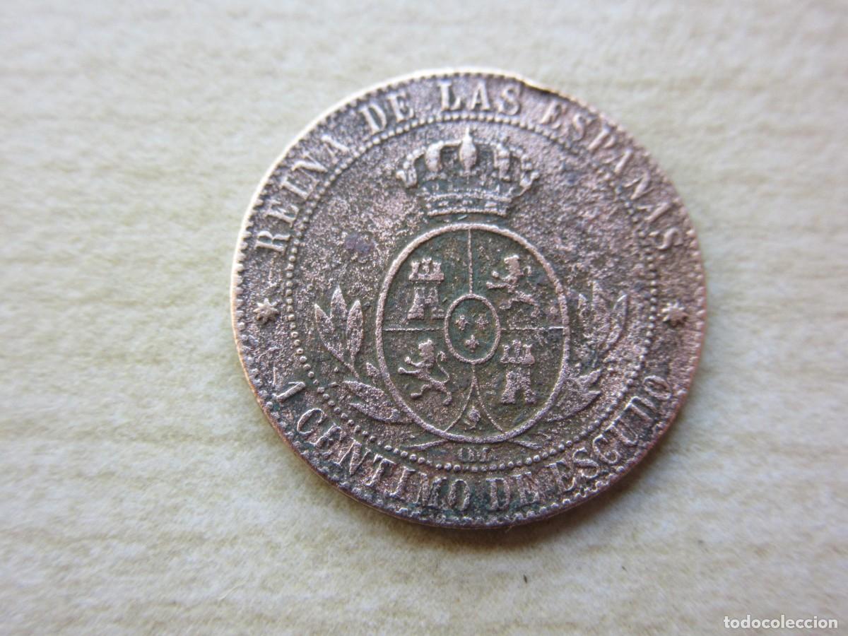 Monedas de Espa&ntilde;a: 1 c&eacute;ntimo de escudo de Isabel I fechado en 1867 ceca Sevilla