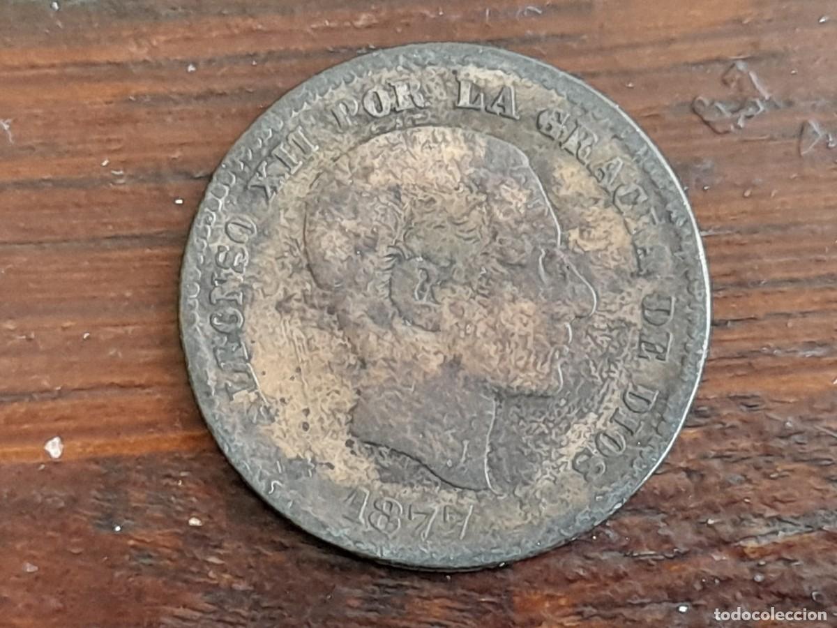 Monedas de Espa&ntilde;a: Moneda Espa&ntilde;a 5 Centimos 1877 &rdquo;Perra Chica&rdquo; KM 674 periodo Rey Alfonso XII