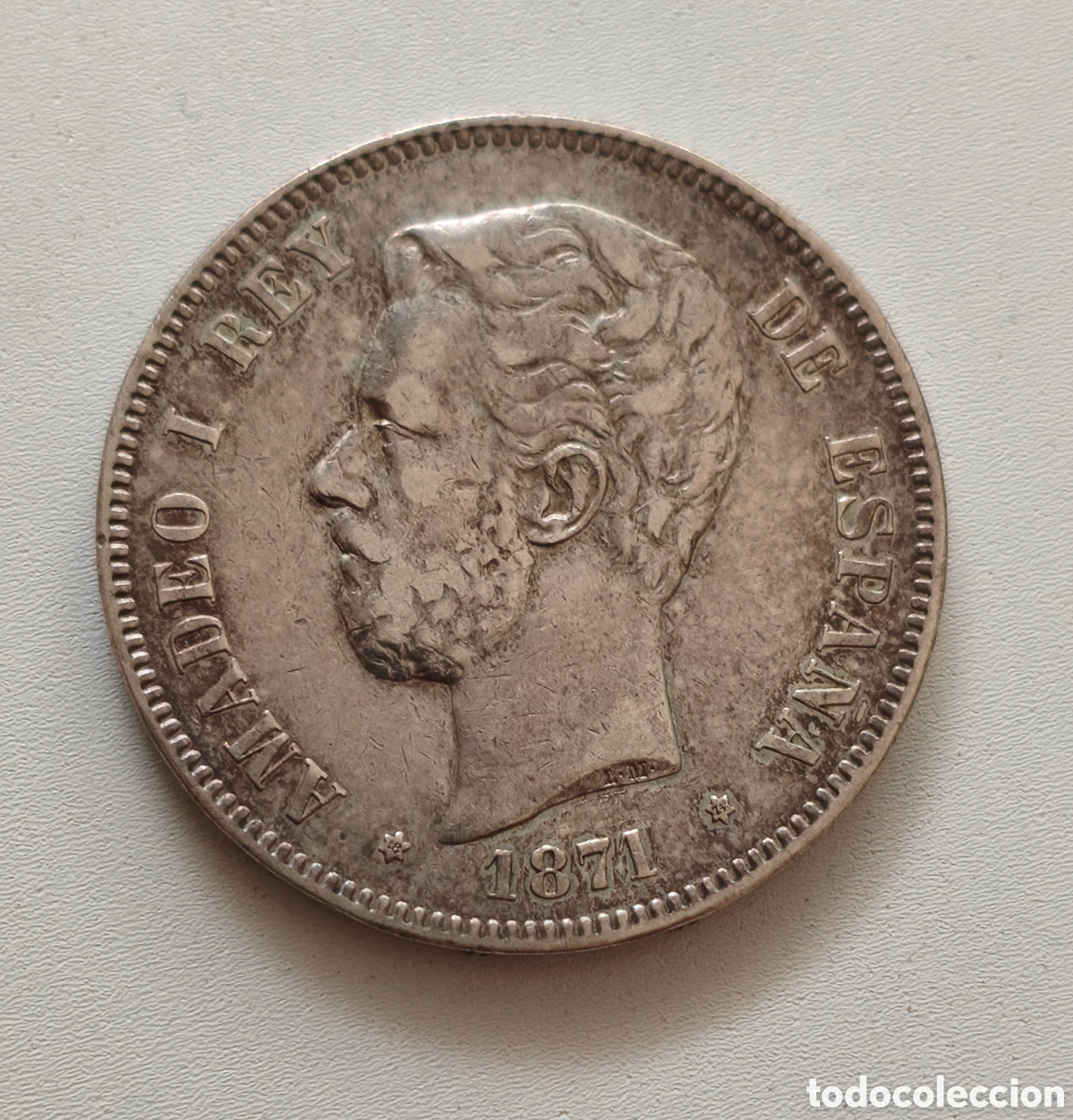 Monedas de Espa&ntilde;a: 5 PESETAS ESPA&Ntilde;A PLATA 1871 *18 *71 AMADEO I