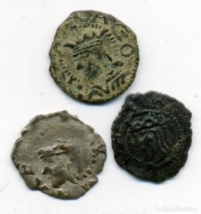 Monedas de Espa&ntilde;a: XS- COLECCI&Oacute;N ARAG&Oacute;N Falsas de &Eacute;poca Juana y Carlos Lote x3 Dineros