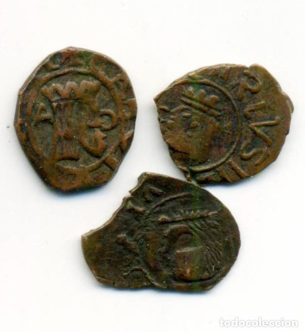 Monedas de Espa&ntilde;a: XS- COLECCI&Oacute;N ARAG&Oacute;N Falsas de &Eacute;poca Carlos II Lote x3 Dineros CURIOSOS