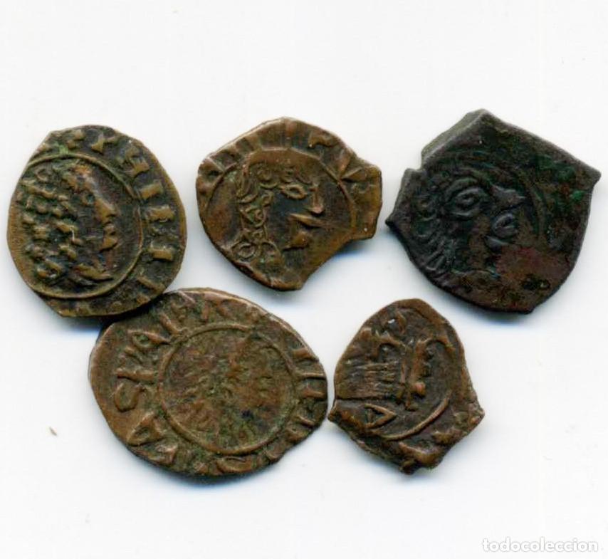 Monedas de Espa&ntilde;a: XS- COLECCI&Oacute;N ARAG&Oacute;N Falsas de &Eacute;poca Felipe V Lote x5 piezas MUY CURIOSAS