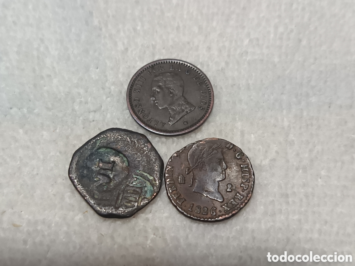 Monedas de Espa&ntilde;a: x 3 ANTIGUAS MONEDAS, ORIGINALES