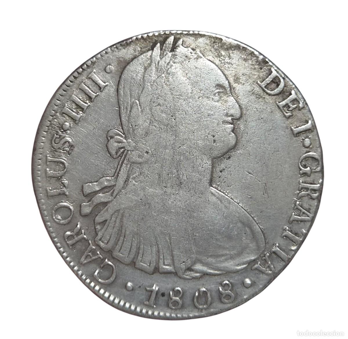 Monedas de Espa&ntilde;a: Carlos IV. 8 Reales 1808 Lima JP 26,9 gr Ag MBC-/ MBC