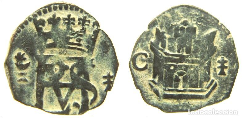 Monedas de Espa&ntilde;a: Moneda de Felipe II Blanca ,ceca Cuenca