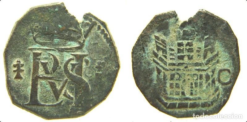 Monedas de Espa&ntilde;a: Moneda de Felipe II Blanca ,ceca Cuenca - Foto 1