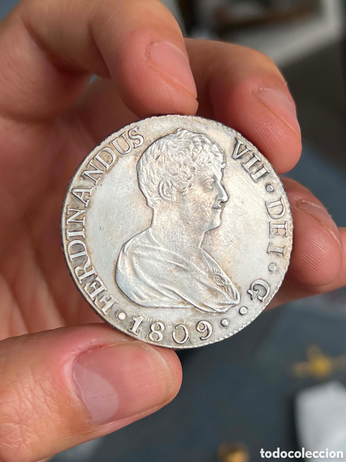 Monedas de Espa&ntilde;a: 8 reales de plata reinado de Fernando VII a&ntilde;o 1809 acu&ntilde;ada en Sevilla