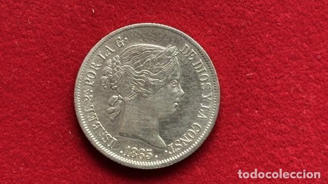 Monedas de Espa&ntilde;a: Isabel II, 40 centimos de escudo 1865 Madrid MBC / MBC+