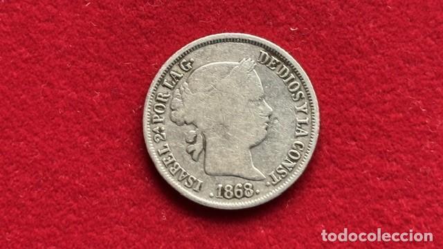 Monedas de Espa&ntilde;a: Isabel II, 10 centavos de peso 1868, Manila AC 656
