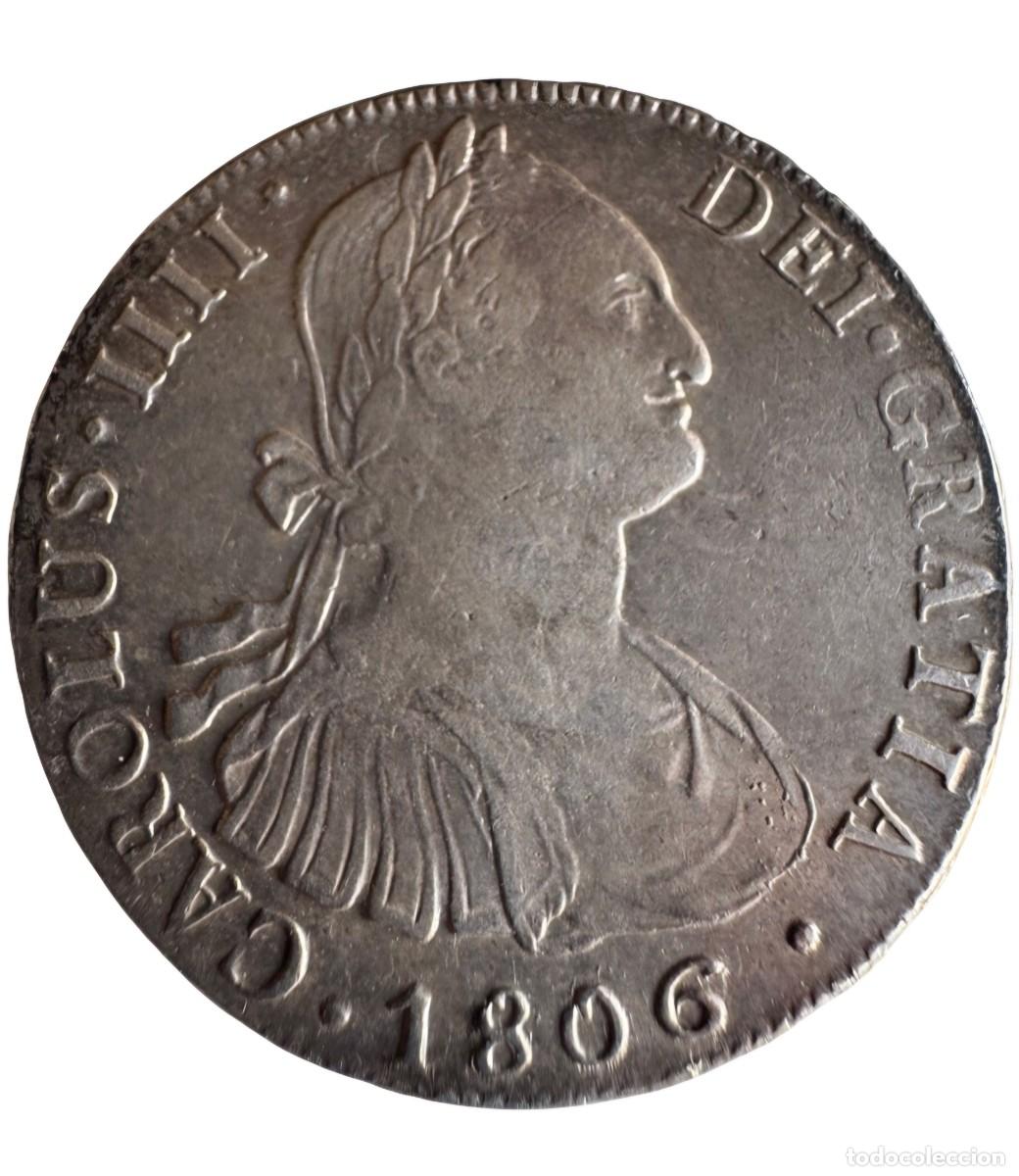Monedas de Espa&ntilde;a: Carlos IV. 8 Reales 1806 Potos&iacute; PJ 26,9 gr. Ag P&aacute;tina monetario MBC+/ EBC
