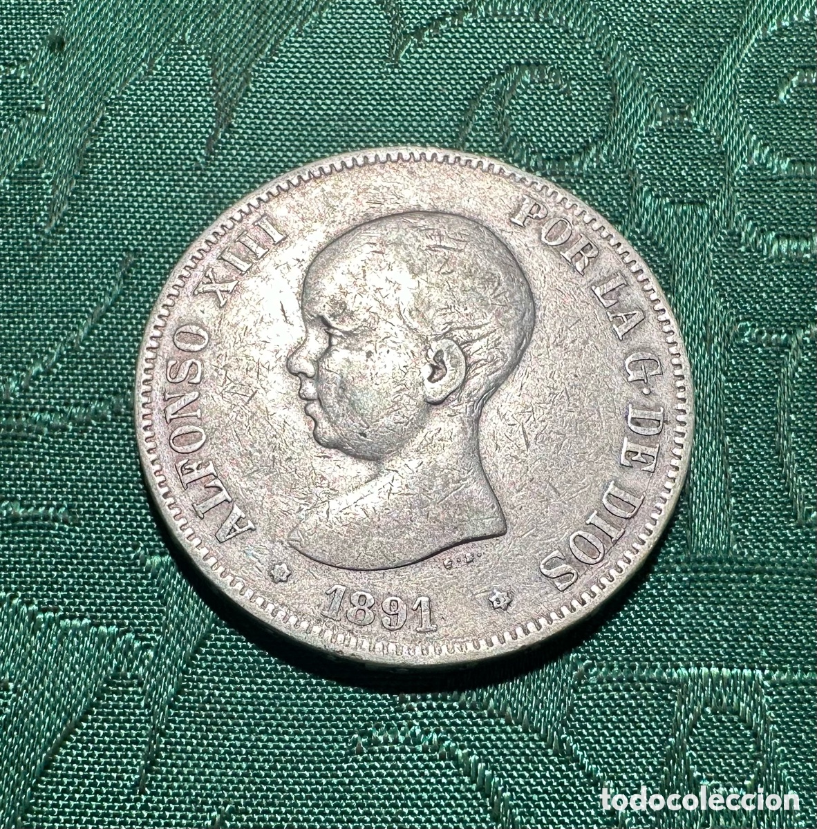 Monedas de Espa&ntilde;a: MONEDA DE 5 PESETAS PLATA (DURO)DE ALFONSO XIII DEL A&Ntilde;O 1891.