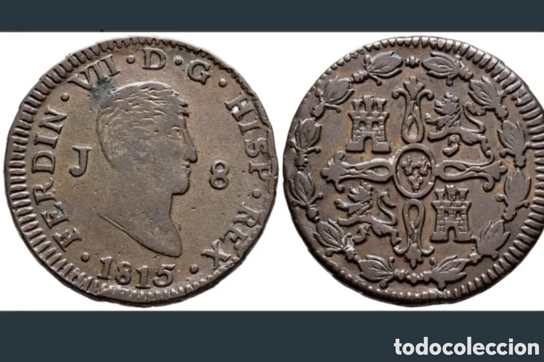 Monedas de Espa&ntilde;a: Moneda 8 maraved&iacute;s Fernando VII 1815 Jubia
