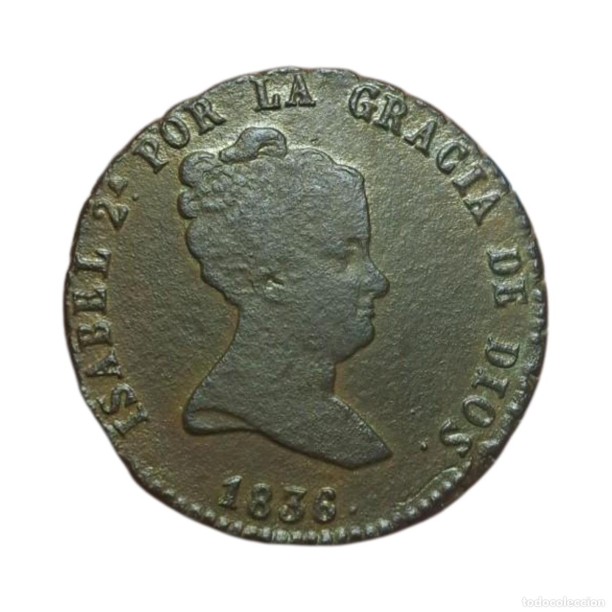 Monedas de Espa&ntilde;a: NT/ ISABEL II BONITOS Y ESCASOS 8 MARAVEDIES 1836 SEGOVIA VEA VIDEO (E489)