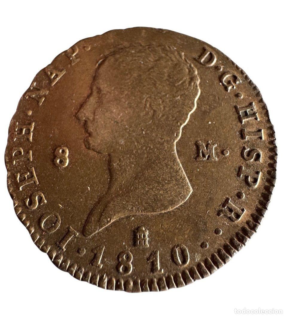 Monedas de Espa&ntilde;a: Jos&eacute; Napole&oacute;n. 8 Maraved&iacute;s 1810 Segovia Ae Color original SC-