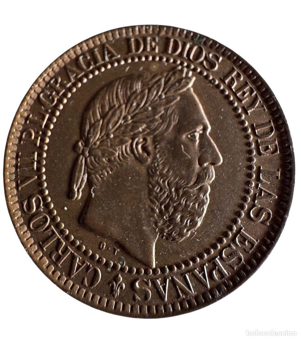 Monedas de Espa&ntilde;a: Carlos VII (Pretendiente). 10 c&eacute;ntimos 1875 O&ntilde;ate. Ae SC/UNC