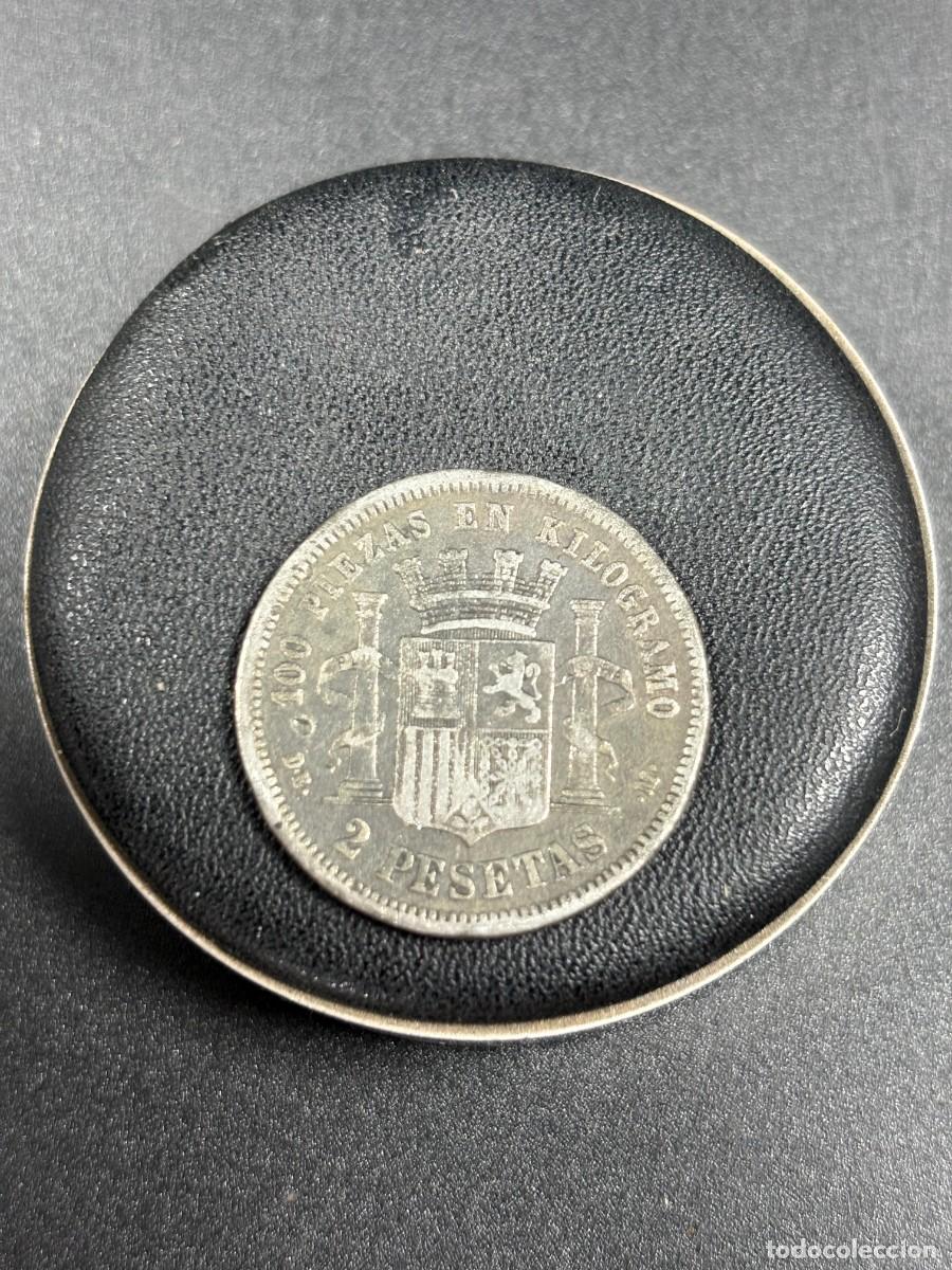 Monedas de Espa&ntilde;a: Moneda de 2 pesetas falso de &eacute;poca del gobierno provisional de 1870