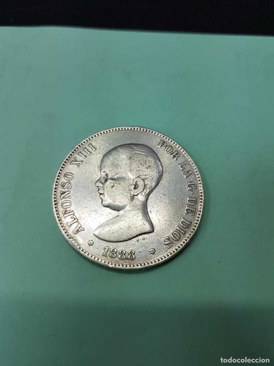 Monedas de Espa&ntilde;a: ALFONSO XIII- 5 PESETAS-1888*18-88 MPM