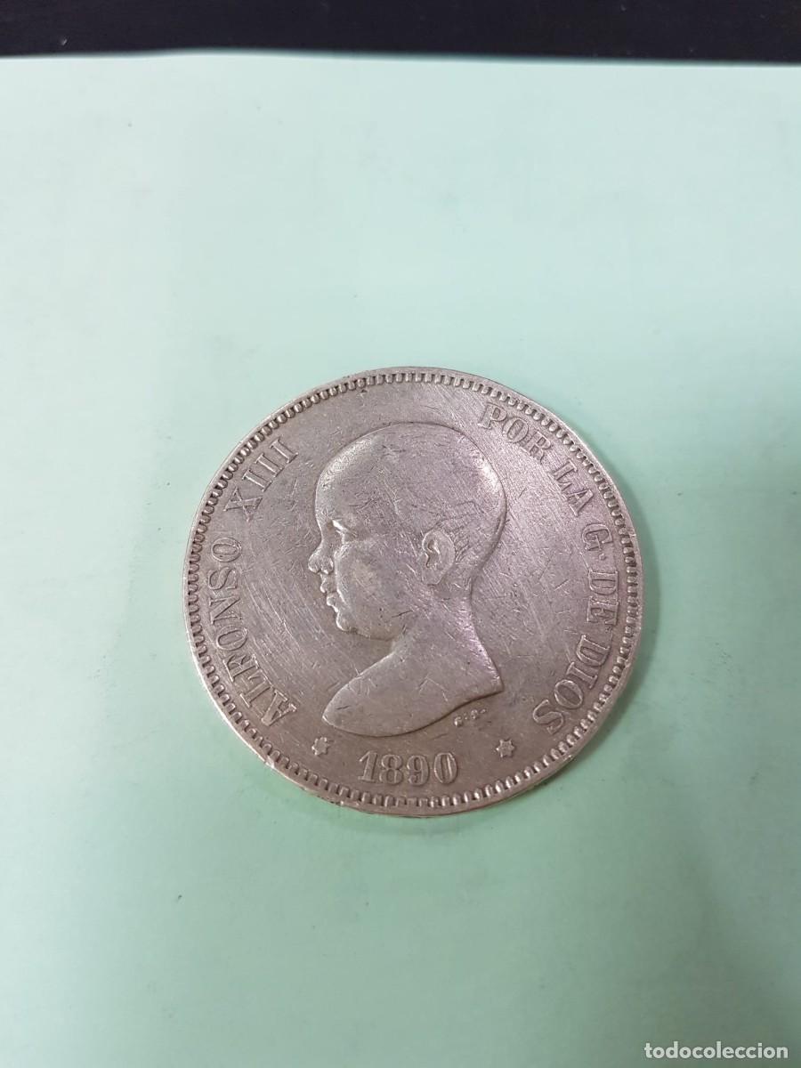 Monedas de Espa&ntilde;a: ALFONSO XIII- 5 PESETAS-1890*8-90 PGM