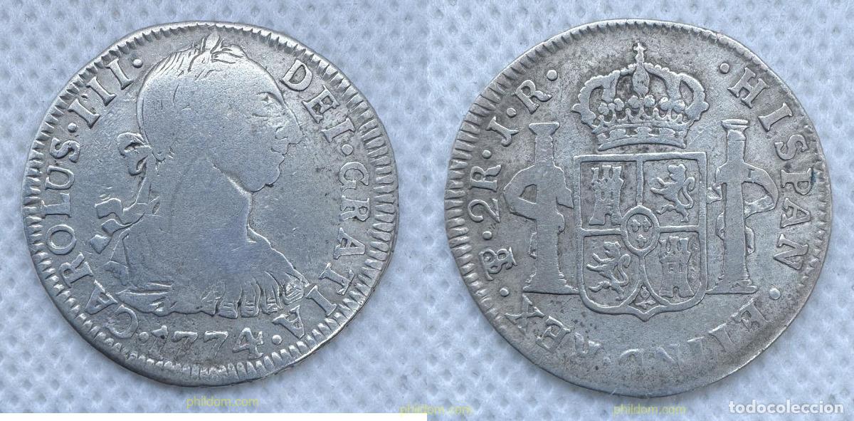Monedas de Espa&ntilde;a: 5149 ESPA&Ntilde;A 1774 CARLOS III 1774 2 REALES JR POTOSI