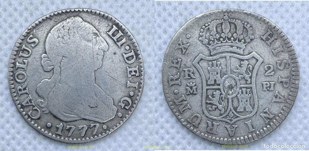 Monedas de Espa&ntilde;a: 5151 ESPA&Ntilde;A 1777 CARLOS III 1777 2 REALES MADRID PJ