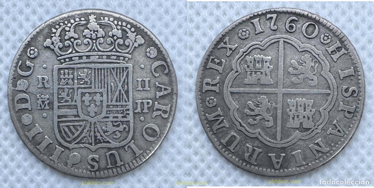 Monedas de Espa&ntilde;a: 5153 ESPA&Ntilde;A 1760 CARLOS III 2 REALES 1760 MADRID JP