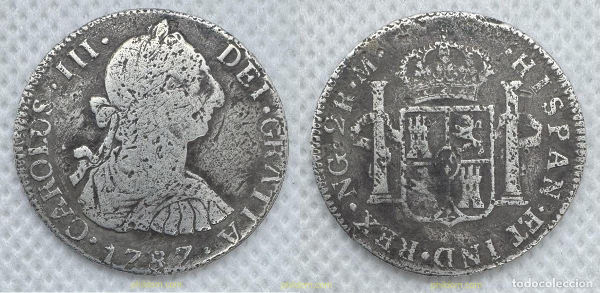 Monedas de Espa&ntilde;a: 5155 ESPA&Ntilde;A 1787 CARLOS III 2 REALES 1787 GUATEMALA M