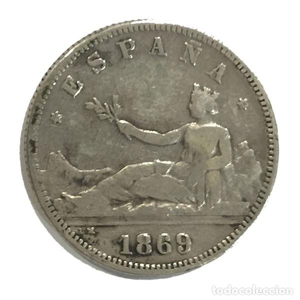 Monedas de Espa&ntilde;a: Moneda Plata Espa&ntilde;a 1869 2 Pesetas Gobierno Provisional