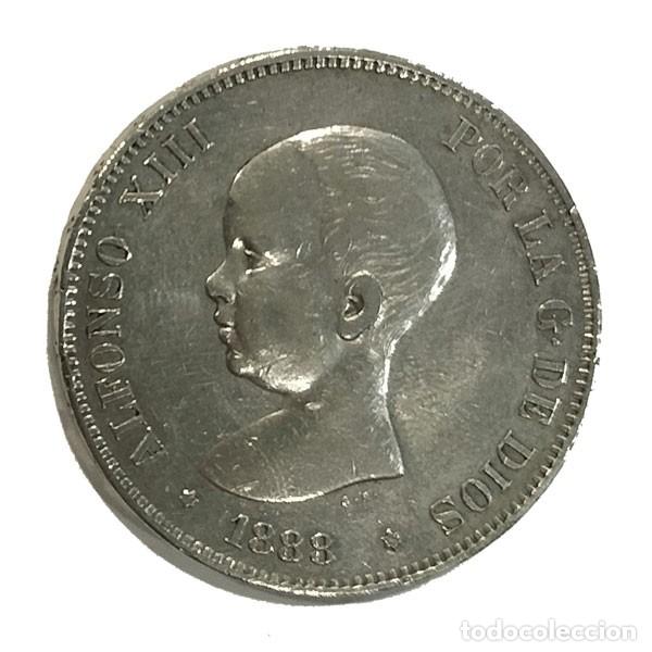 Monedas de Espa&ntilde;a: Moneda Plata Espa&ntilde;a 1888*88 5 Pesetas Alfonso XIII